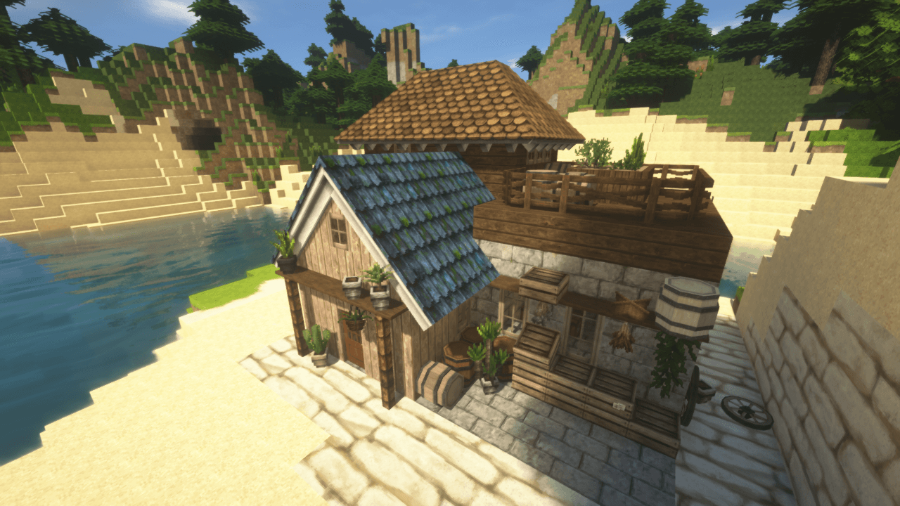 Minecraftで街作り-入り江の街建築日記1